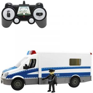Radiostyrd Polisbil Mercedes med figur 1:18