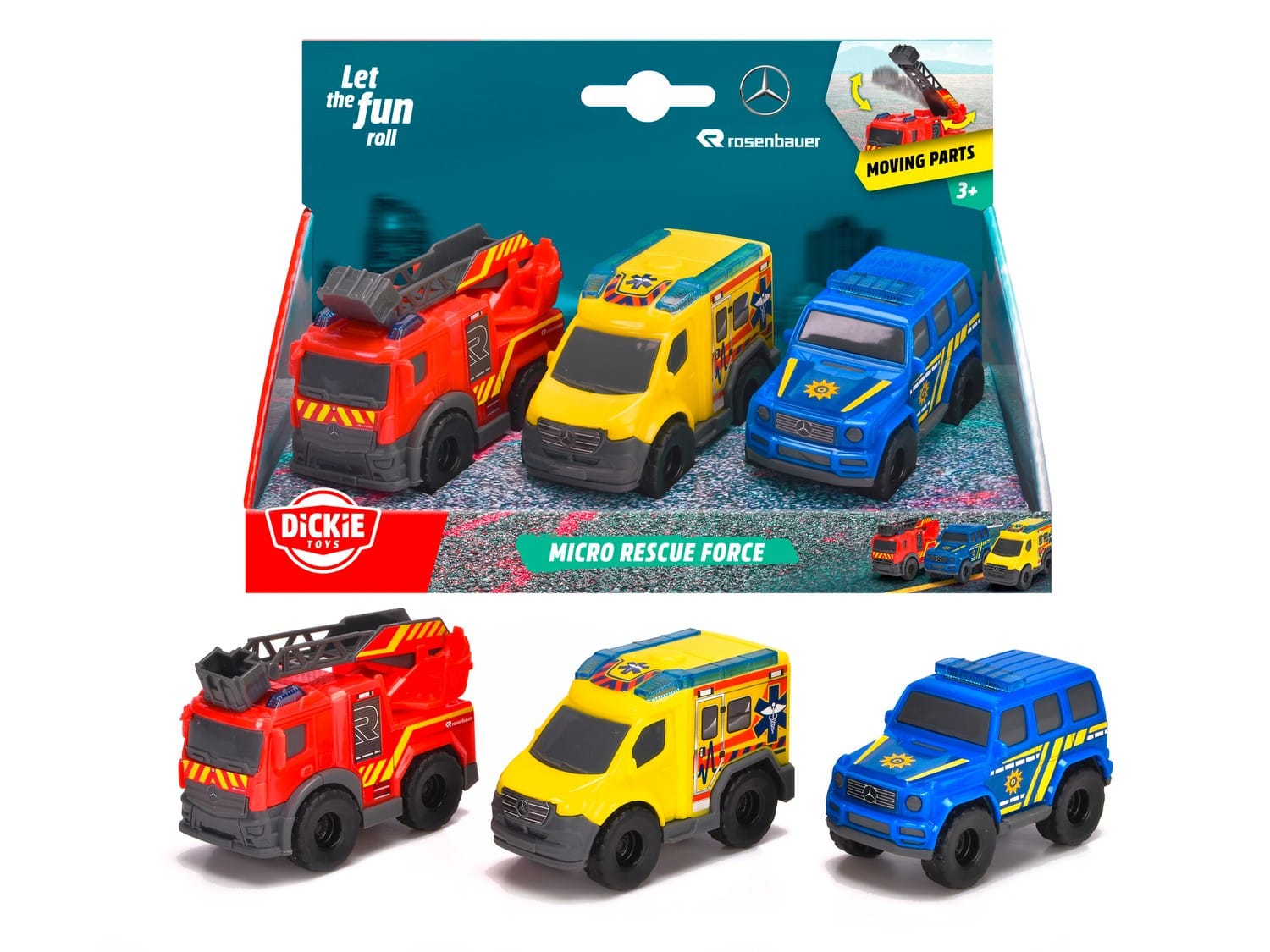 Dickie Toys Micro Räddningsfordon 3-pack