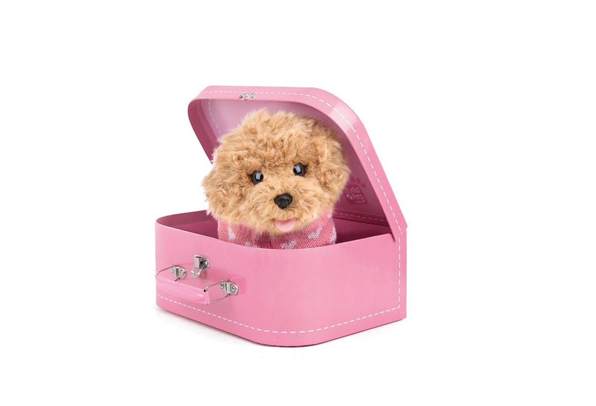 Gosedjur med resväska - Toy Pudel-valpen Cookie 23 cm