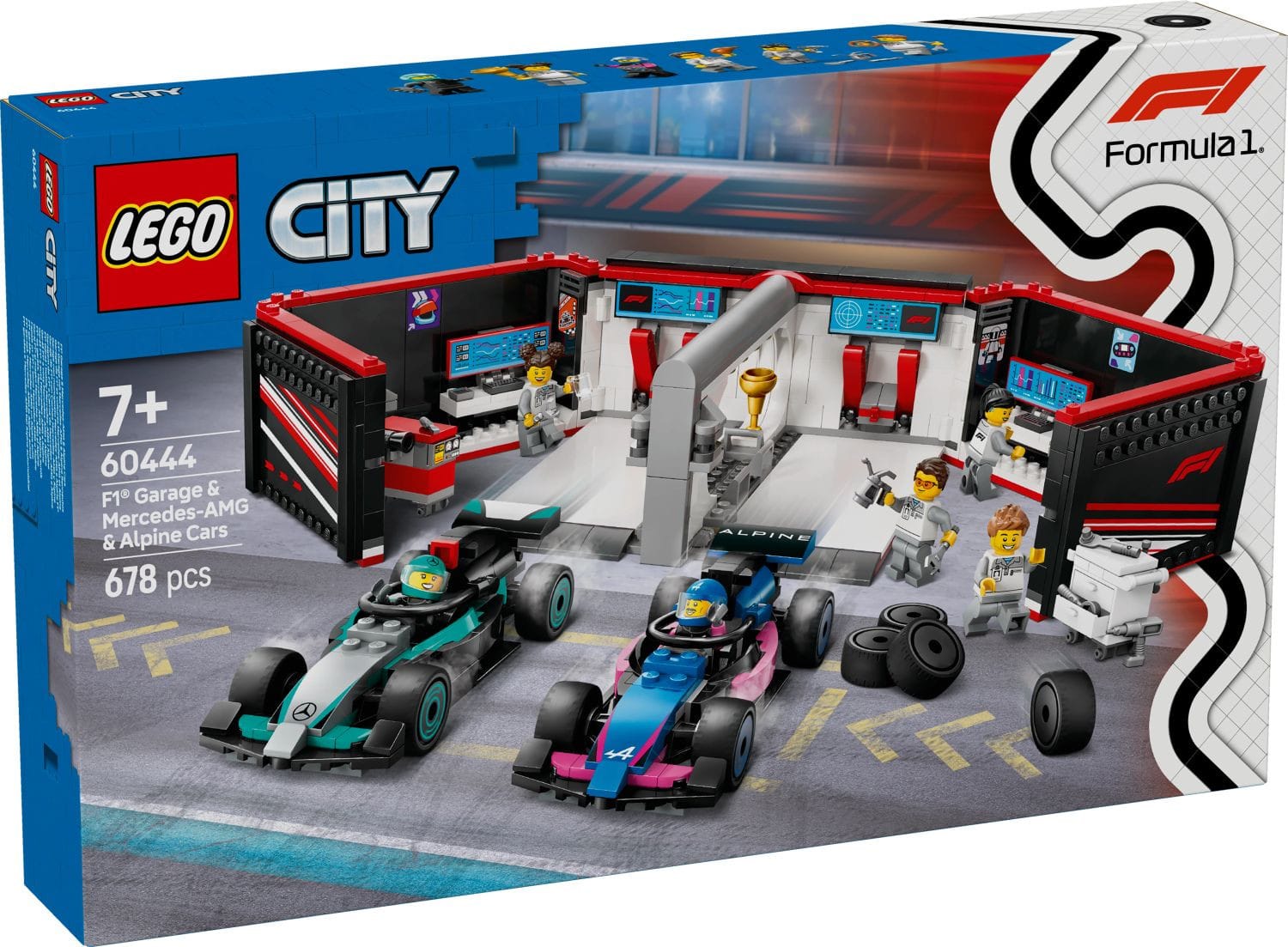 LEGO® City F1® garage & Mercedes-AMG & Alpine bilar 60444