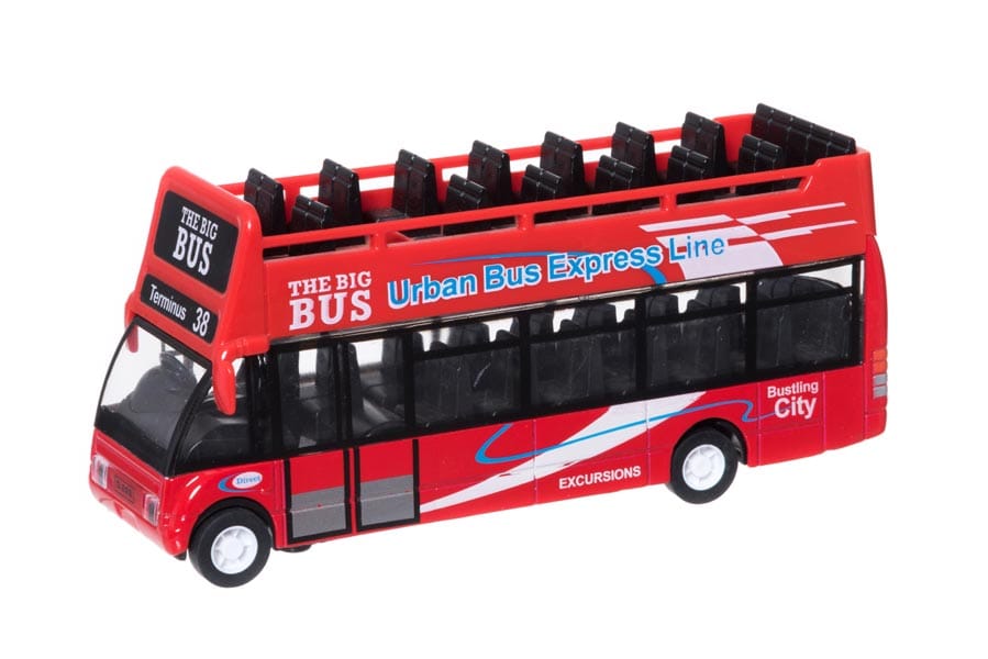 Röd leksaksbuss 14 cm