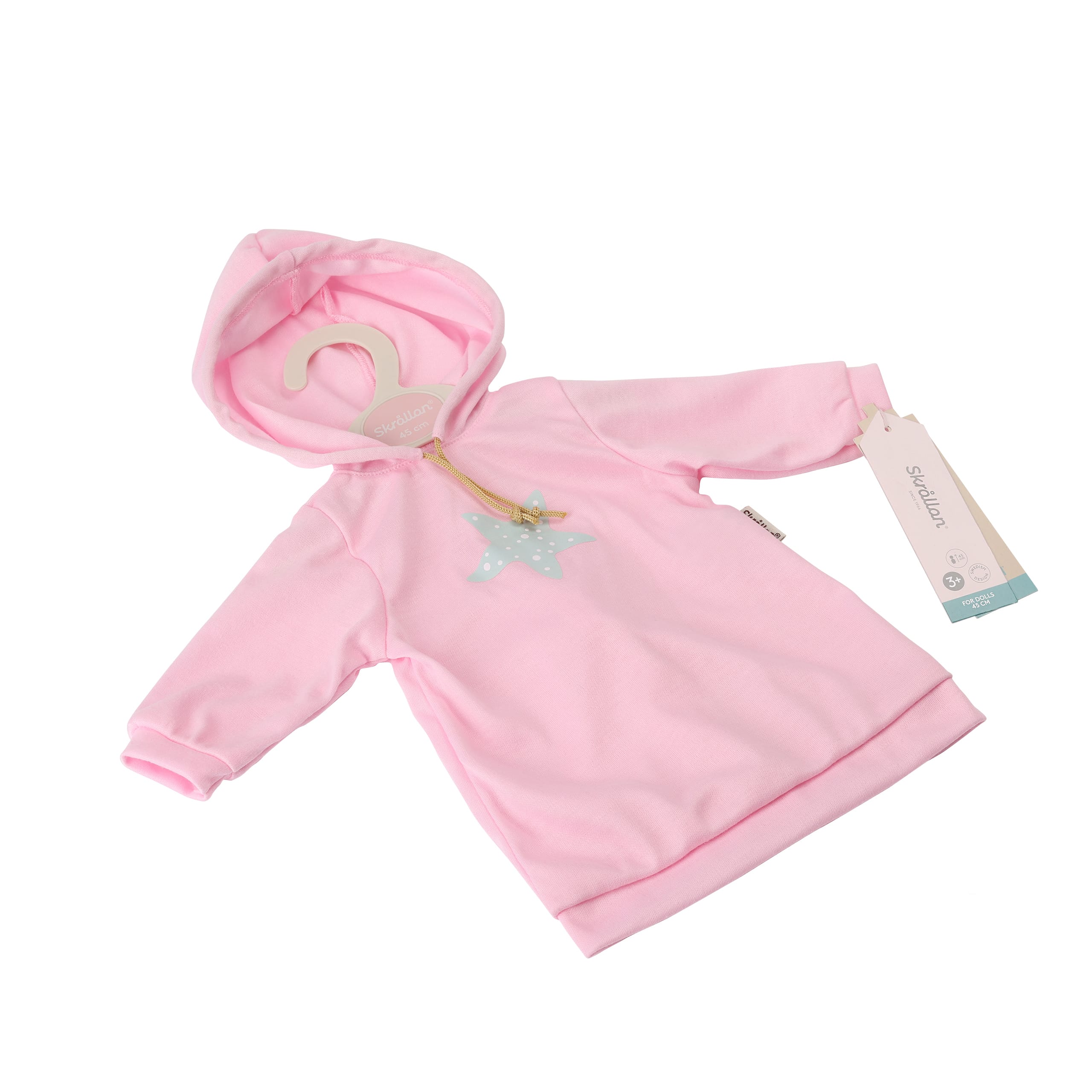 Skrållan dockkläder hoodie-klänning 45 cm