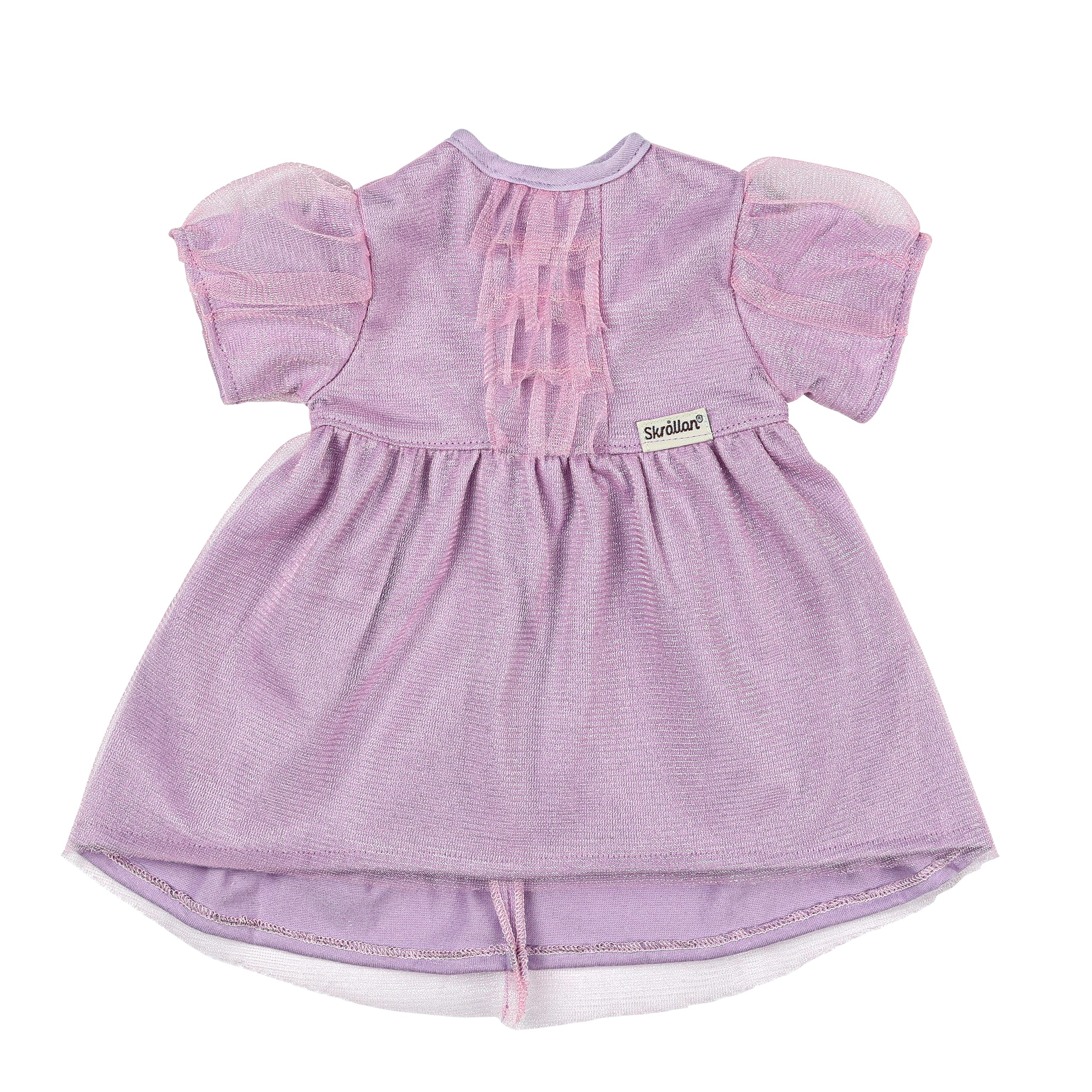 Skrållan dockkläder kalasklänning lila 45 cm