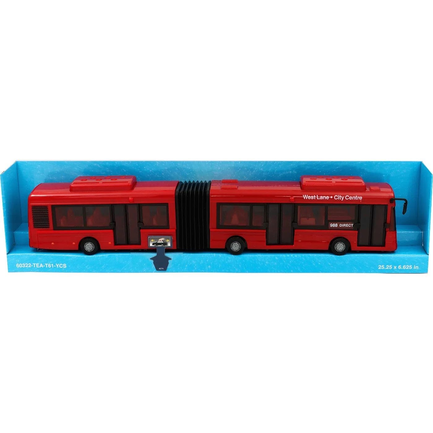Stadsbuss - City Articulated Bus - Teama - 38 cm - Röd