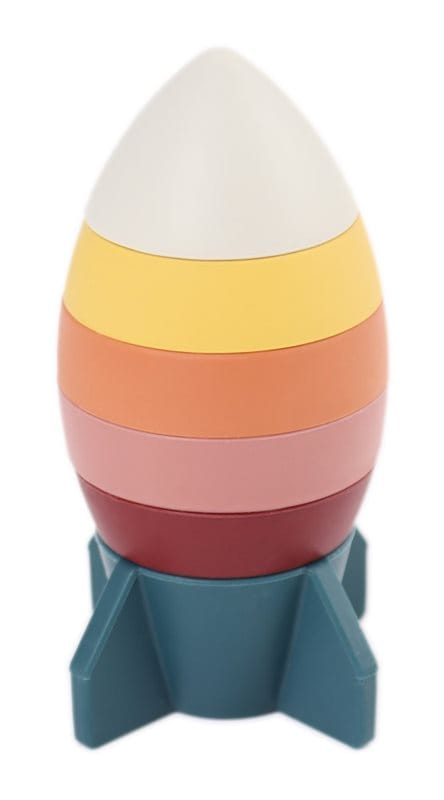 Carlobaby stapelleksak raket i silikon, 6 delar