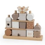 Label Label stapelleksak hus, nougat