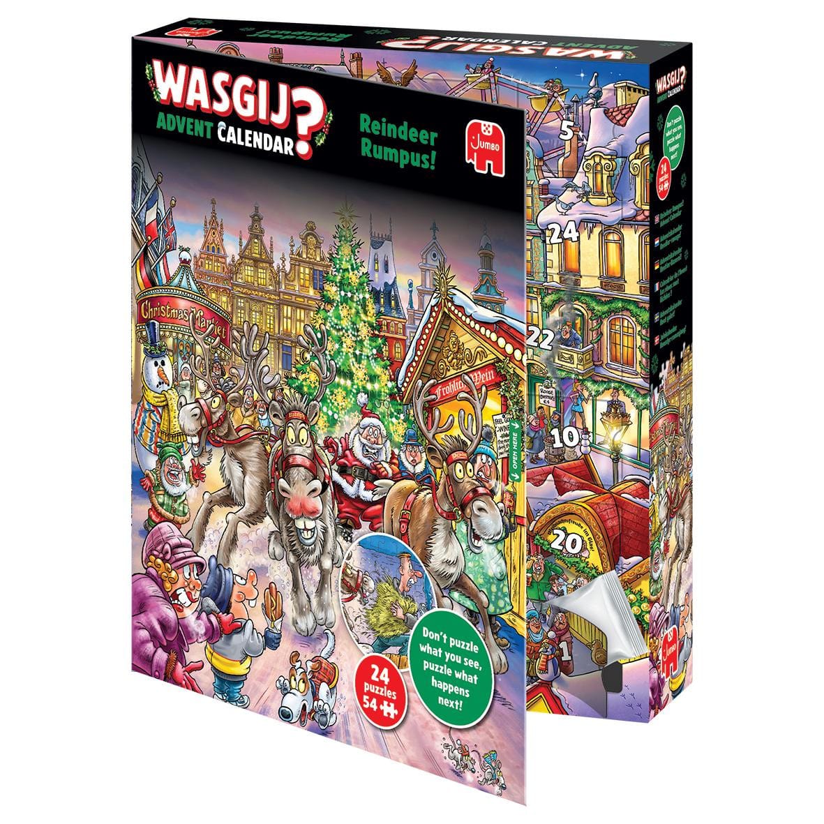 Wasgij Adventskalender Reindeer Rumpus! Pussel 24 x 54 bitar