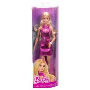 Barbie Fashionistas Docka Metallic rosa klänning 230 - Barbie - Leksaksaffären