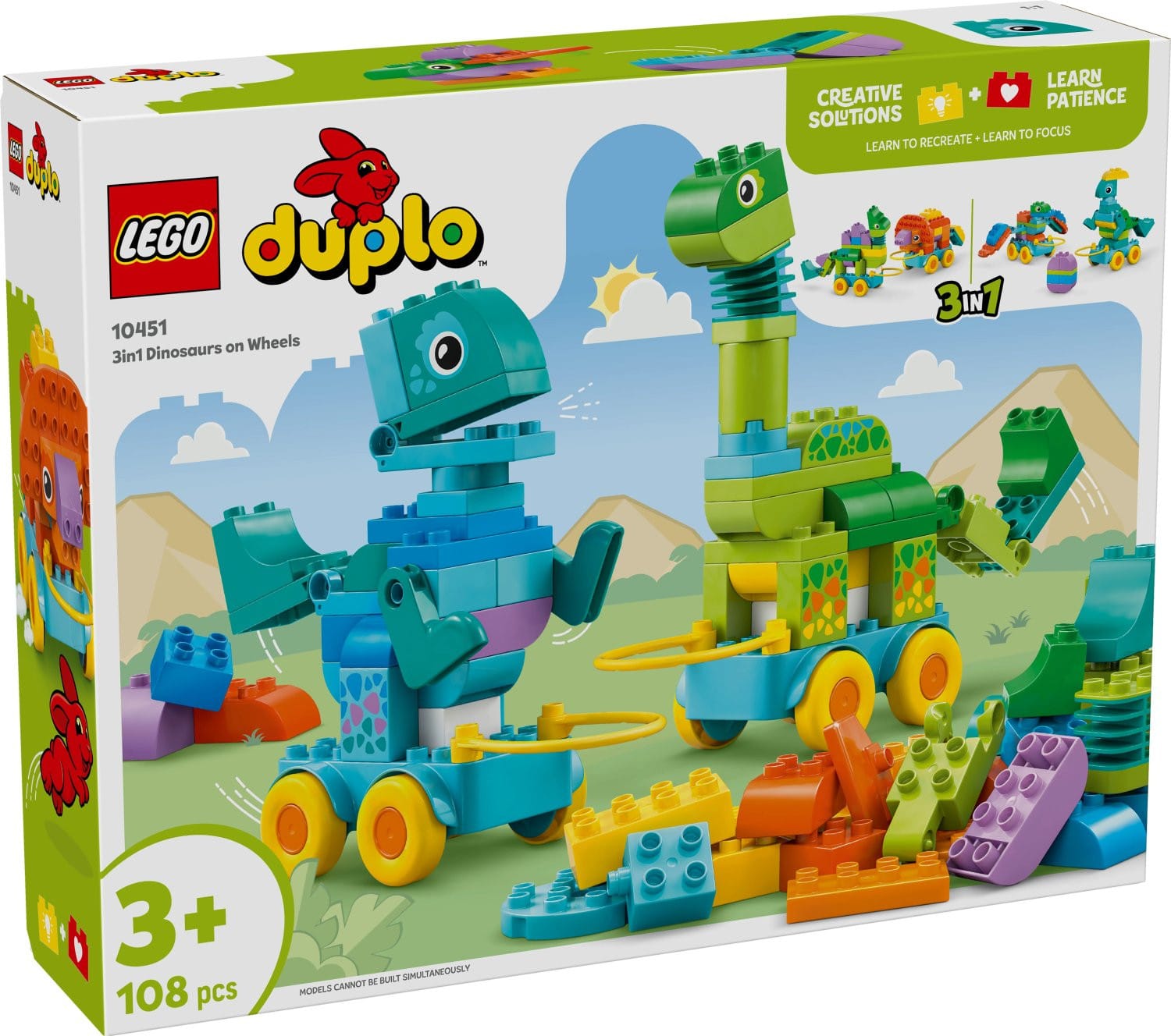 LEGO® DUPLO 3-i-1 Dinosaurier på hjul 10451 - LEGO - Leksaksaffären
