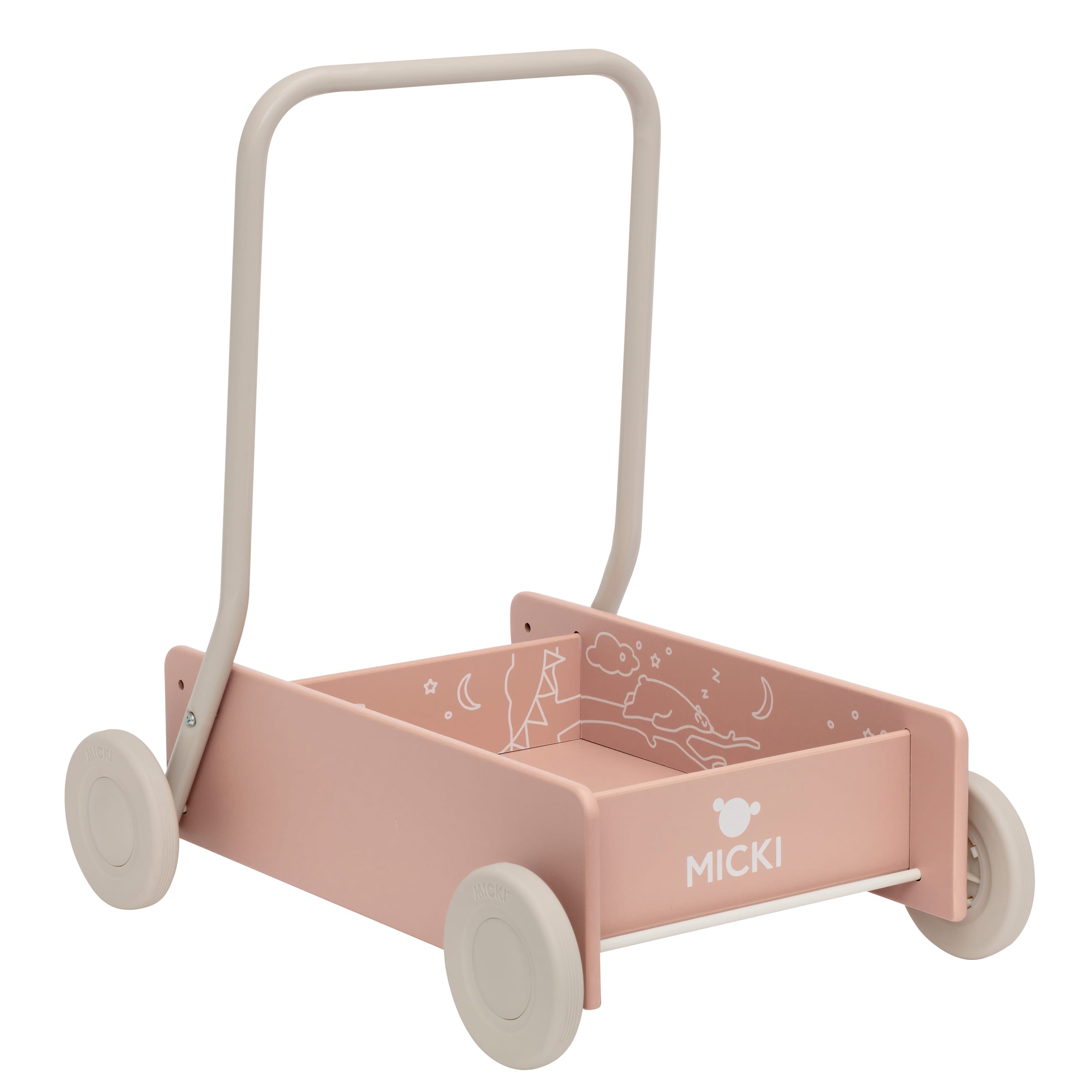 Micki lära-gå-vagn rosa