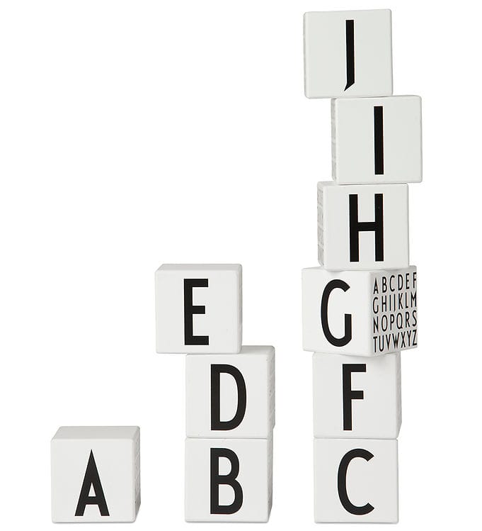 Design Letters Träklossar - A-Z - Vit m. Alfabet