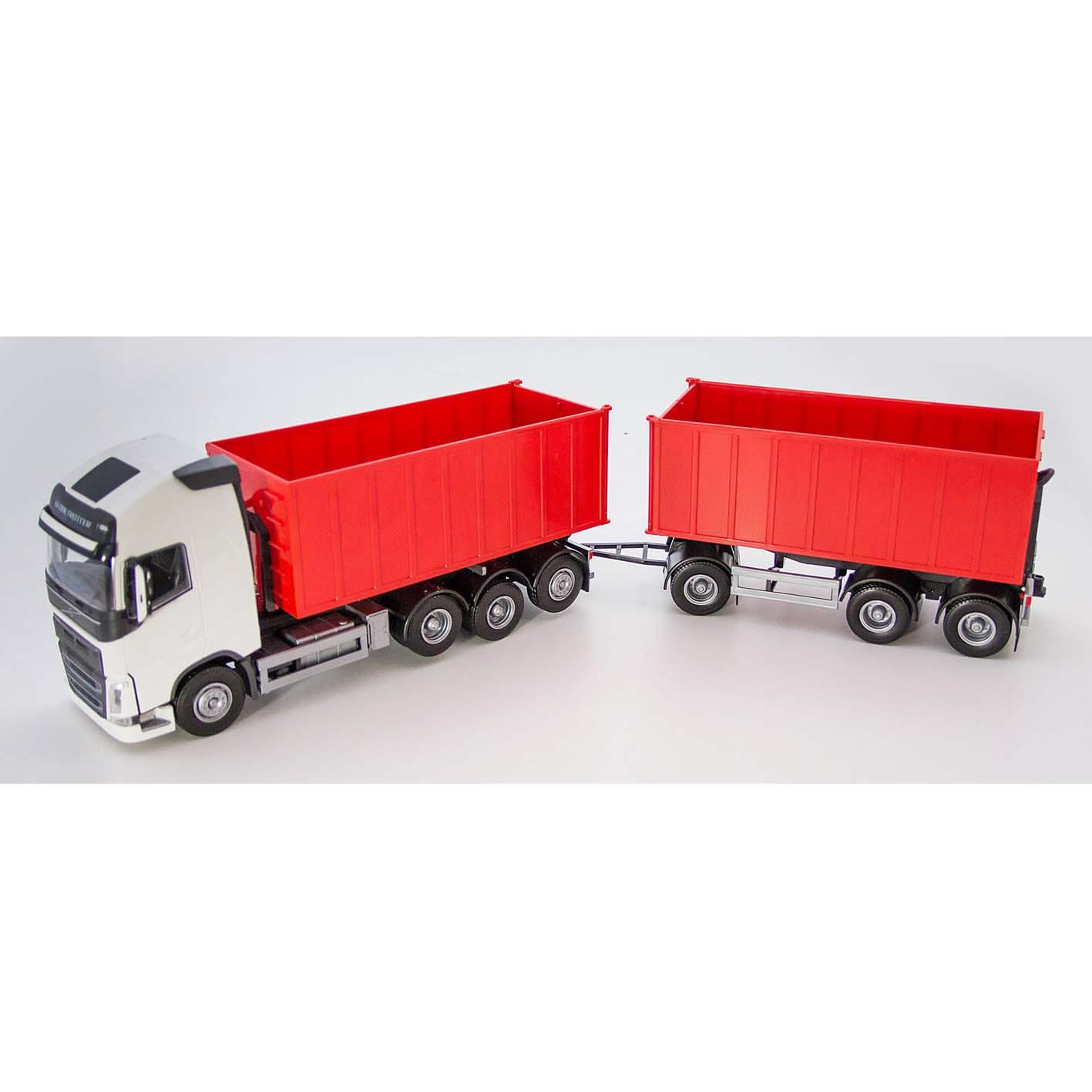 Emek leksaksbil lastbil m. krok-lyft volvo vit 1:25