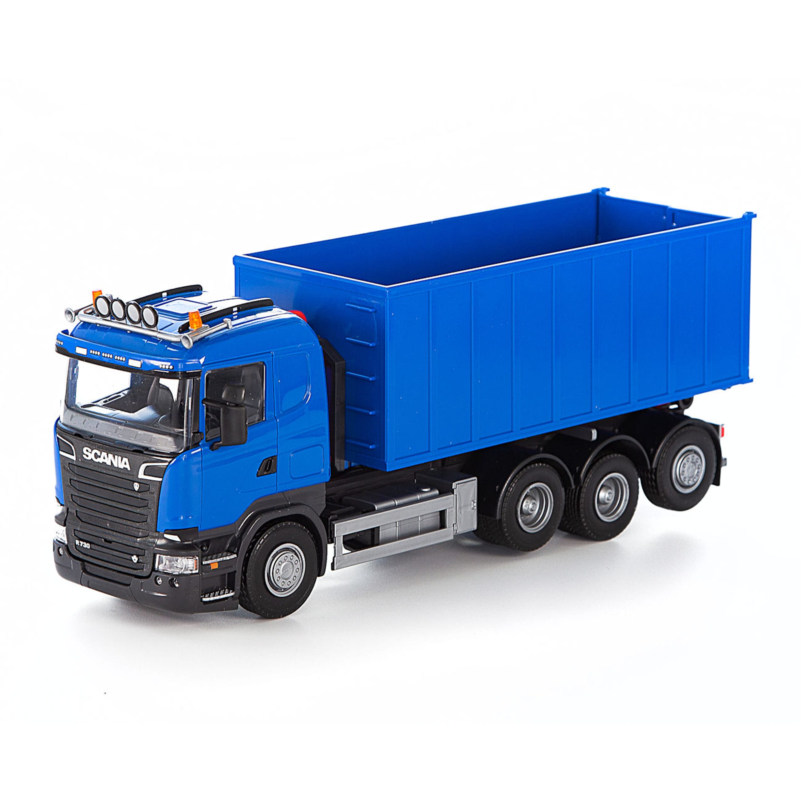 Emek leksaksbil lastbil med lyftkrok scania blå 1:25
