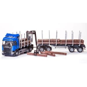 Emek leksaksbil timmerbil scania blå 1:25