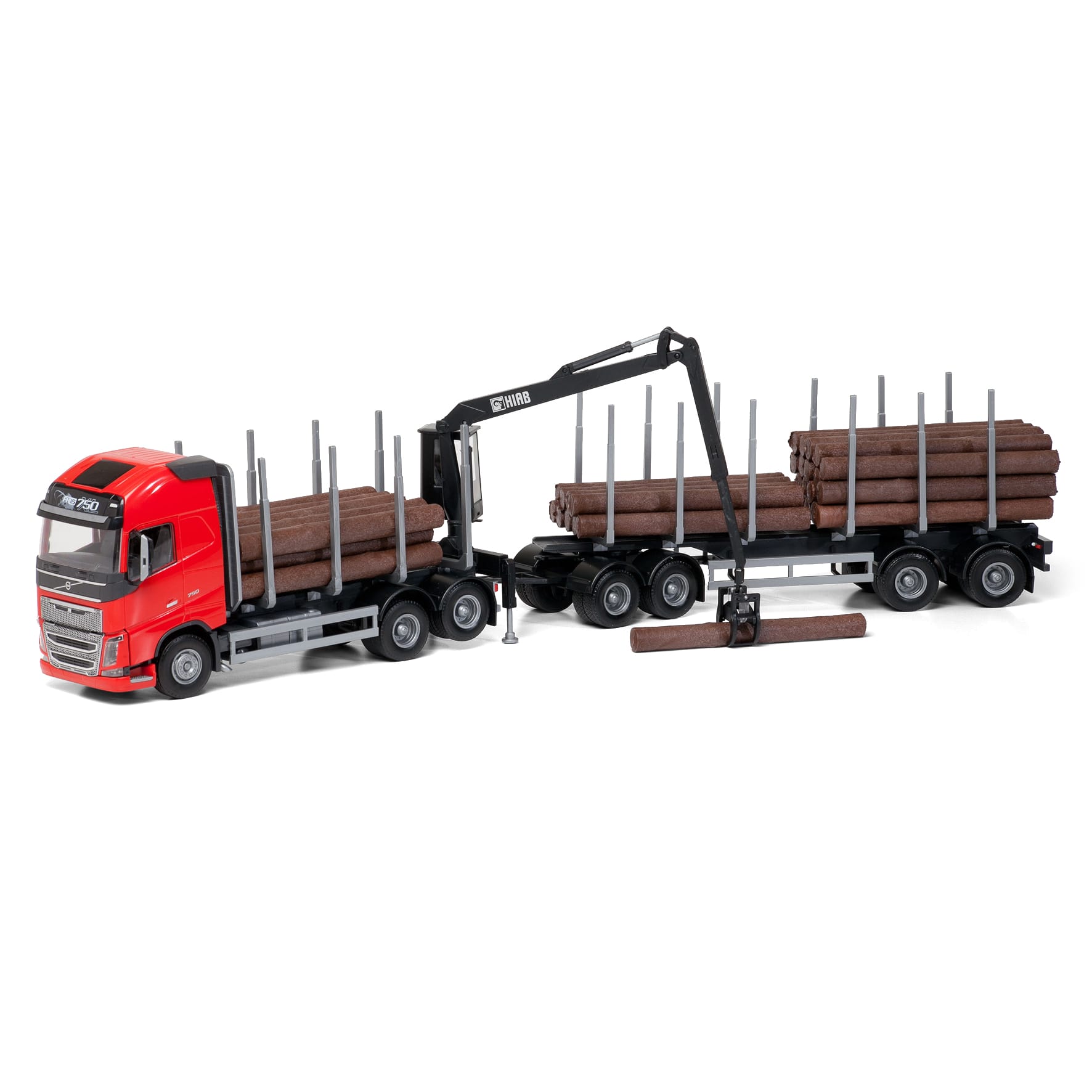 Emek leksaksbil timmerbil volvo fh16/750 rød 1:25