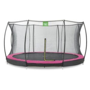 Exit Silhouette Nedgrävd Studsmatta Ø427Cm Med Skyddsnät - Rosa