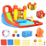 Happy Hop Uppblåsbar hoppborg med rutschkana pool 410x385x220 cm PVC