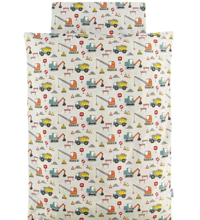 Nørgaard Madsens Sängkläder - Baby - Beige m. Grävmaskiner