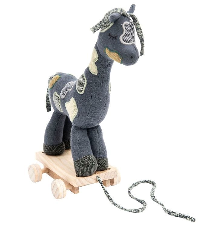 Smallstuff Dragleksak - Giraff - 40 cm - Marinblå