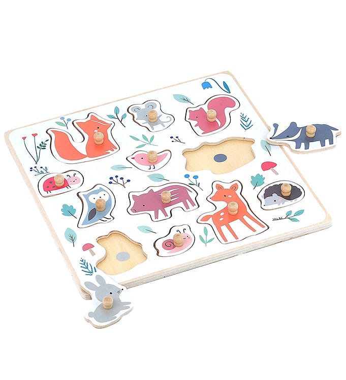 Vilac TräPussel - 12 Delar - Skogens djur