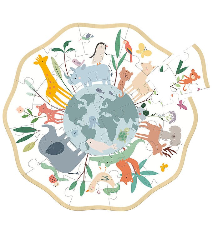 Vilac TräPussel - 24 Delar - Världen