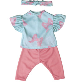 Lillan & Friends Blus, Byxor & Hårband (41-46 cm)