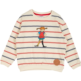 Pippi Långstrump Pippi Rutrand Collegetröja Kitt 86 cl