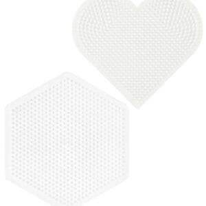 Hama Midi Pärlplattor - 2-pack - Hjärta & Sexkant