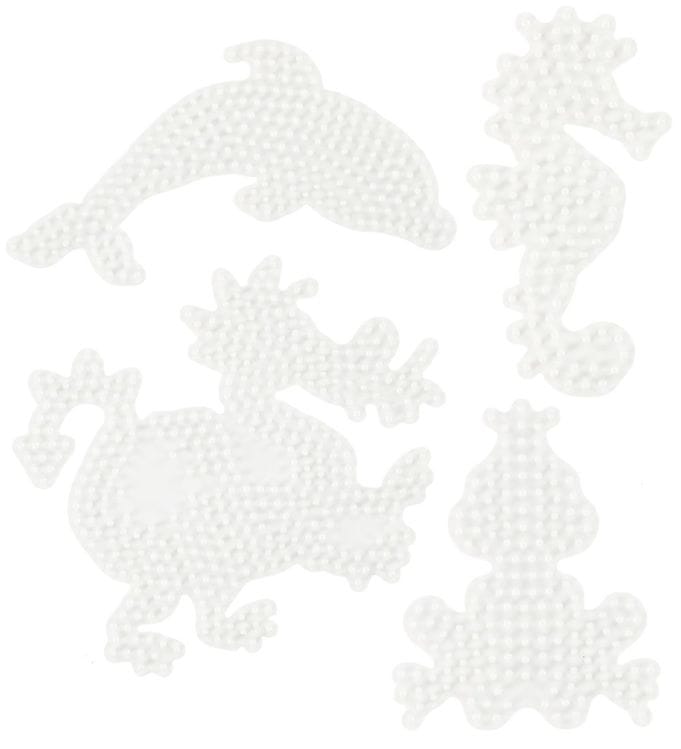 Hama Midi Pärlplattor - 4 st. - Delfin/Sjöhäst/Frön/Drake