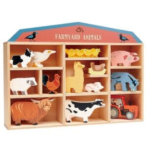 Tender Leaf Träleksaker - 13 Bondgårdsdjur Av Trä