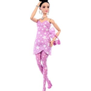 Barbie Docka - 31 cm - Deluxe Stil Rosa Denim Star Wrap Asiatisk