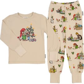 Geggamoja Pyjamas Pettson & Findus Jul Beige 86-92 cl