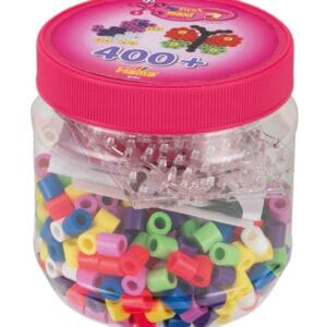 Hama Maxi Pärlor och pärlplattor i burk 400 st Rosa - Hama - Leksaksaffären