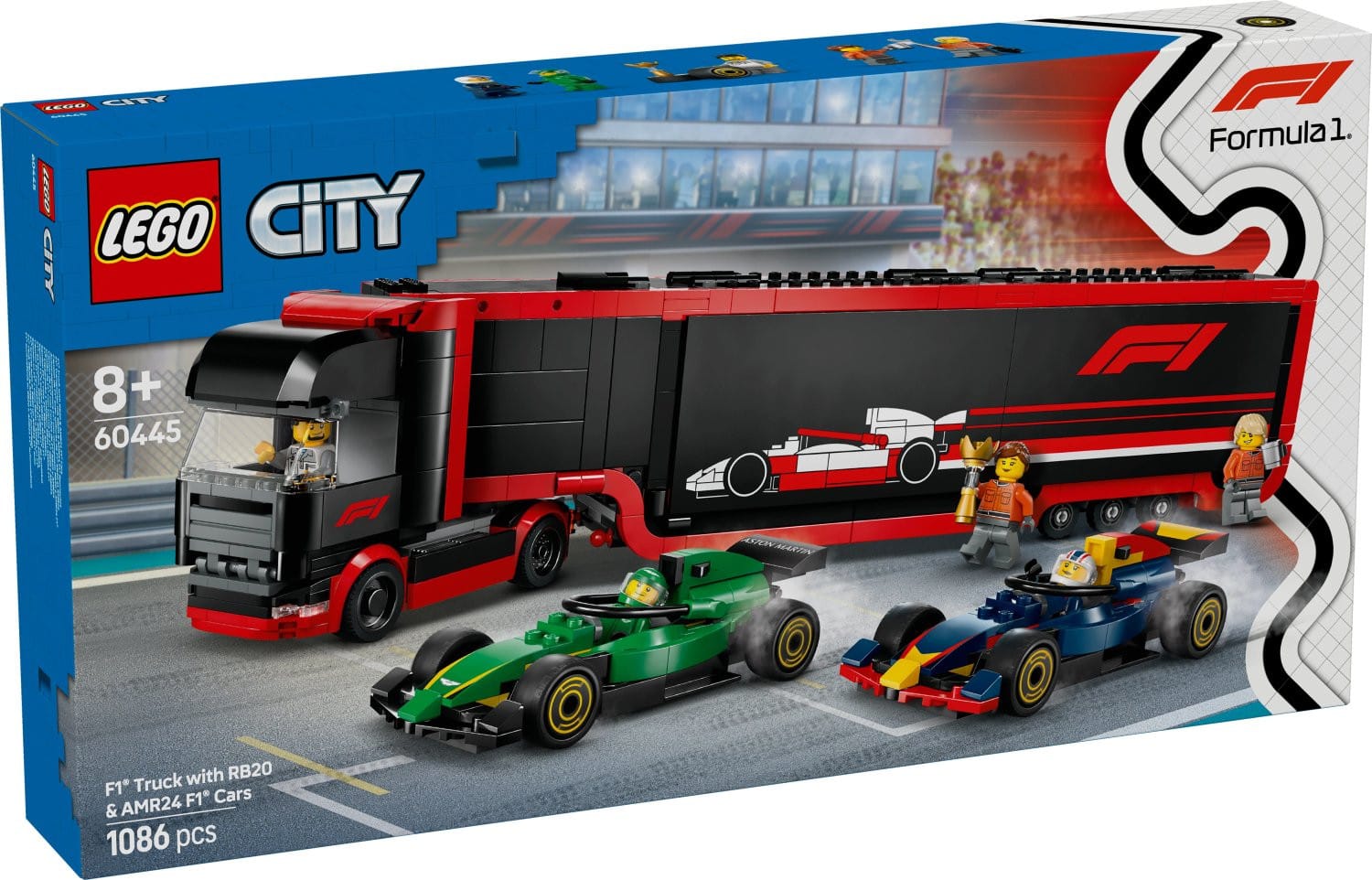 LEGO® City F1® lastbil med RB20 & AMR24 F1® bilar 60445 - LEGO - Leksaksaffären