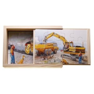 Mulle Meck vägmaskiner 4x träpussel