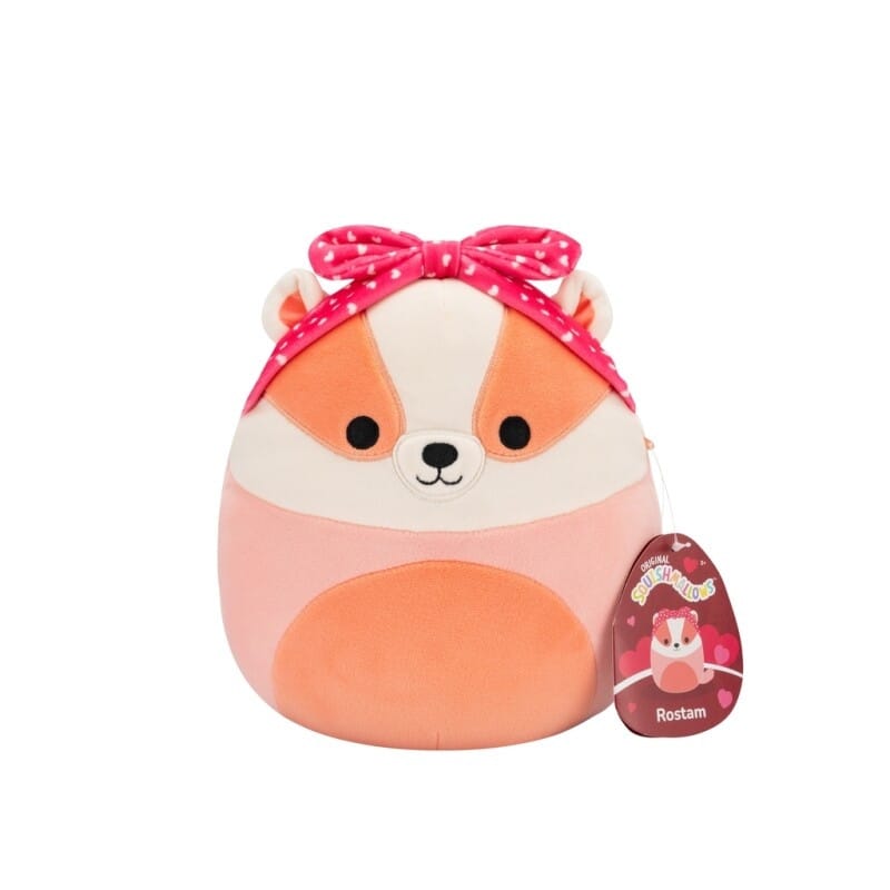 Squishmallows 19cm Heart Rostam Badger - Squishmallows - Leksaksaffären