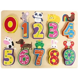 Toyrock Träpussel Upphöjda Bitar Siffror