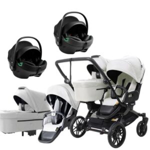 Emmaljunga Double Sento tvillingvagn Flat+ 2026 + Axkid GoKid babyskydd