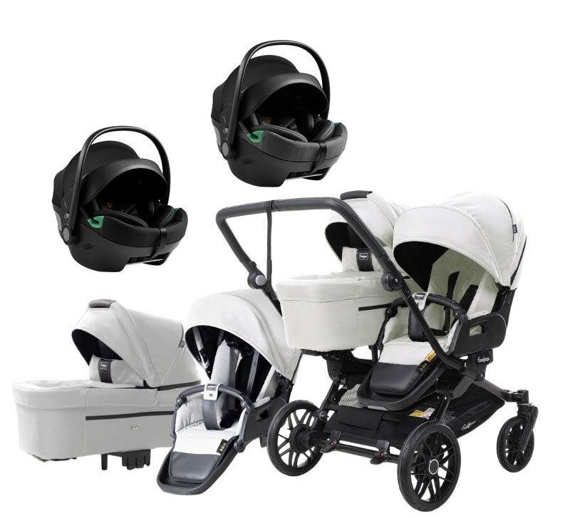 Emmaljunga Double Sento tvillingvagn Flat+ 2026 + Axkid GoKid babyskydd