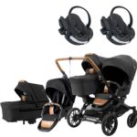 Emmaljunga Double Sento tvillingvagn Flat+ 2026 + BeSafe iZi Go Modular X2 babyskydd