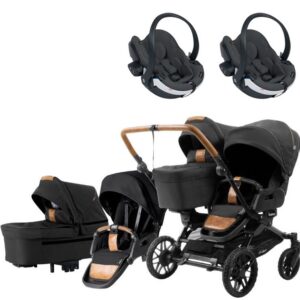 Emmaljunga Double Sento tvillingvagn Flat+ 2026 + BeSafe iZi Go Modular X2 babyskydd