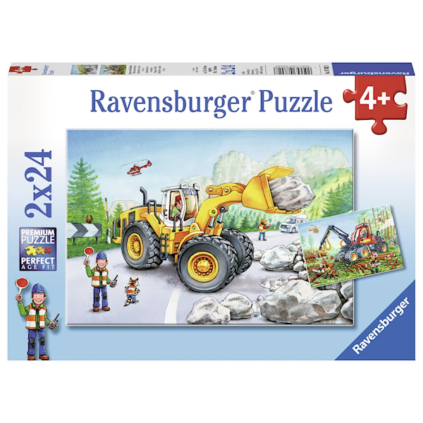 Grävmaskiner Pussel 2x24 bitar Ravensburger