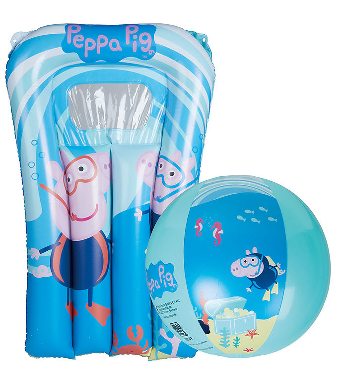 Greta Gris Badleksaker-Set - Luftmadrass/Badboll