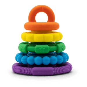 Jellystone Designs Stapelleksak och Bitring Rainbow Janod