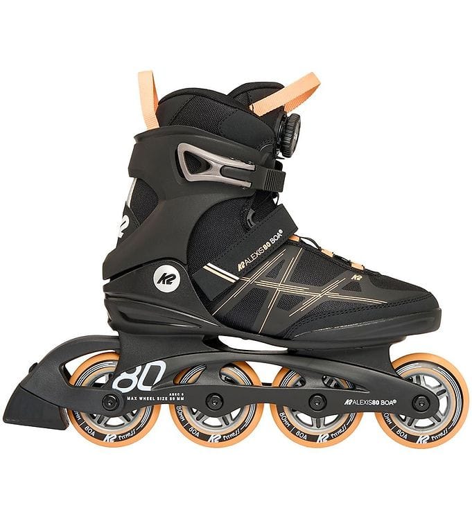 K2 Rullskridskor - Alexia 80 Boa - Svart/Orange - Inline