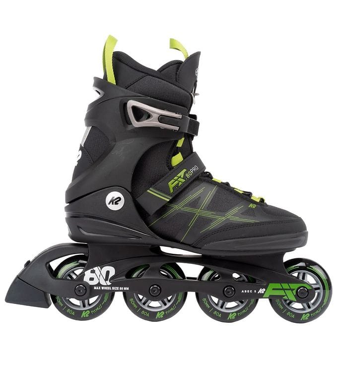 K2 Rullskridskor - F.I.T. 80 Pro - Svart/Grön - Inline