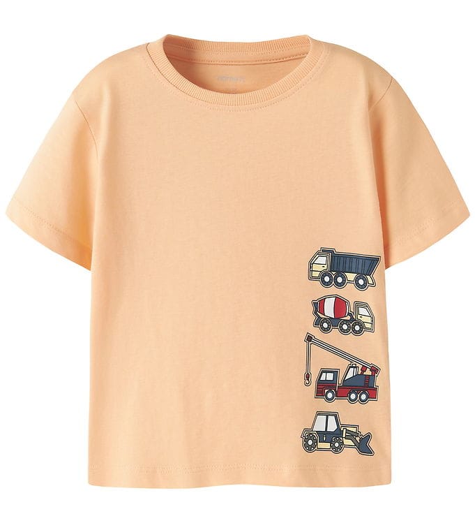 Name It T-shirt - NmmWagon - Peach Grävmaskin/Fuzz