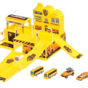 Parkeringsgarage Byggarbetsplats Inkl 5 Fordon Leksaksset