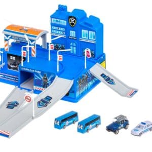 Parkeringsgarage Polisstation Inkl 5 Fordon Leksaksset