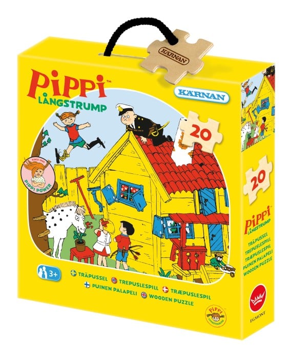 Pippi Långstrump Träpussel i ask 20-bitar